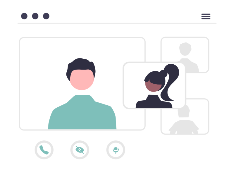 Illustration salon digital de recrutement